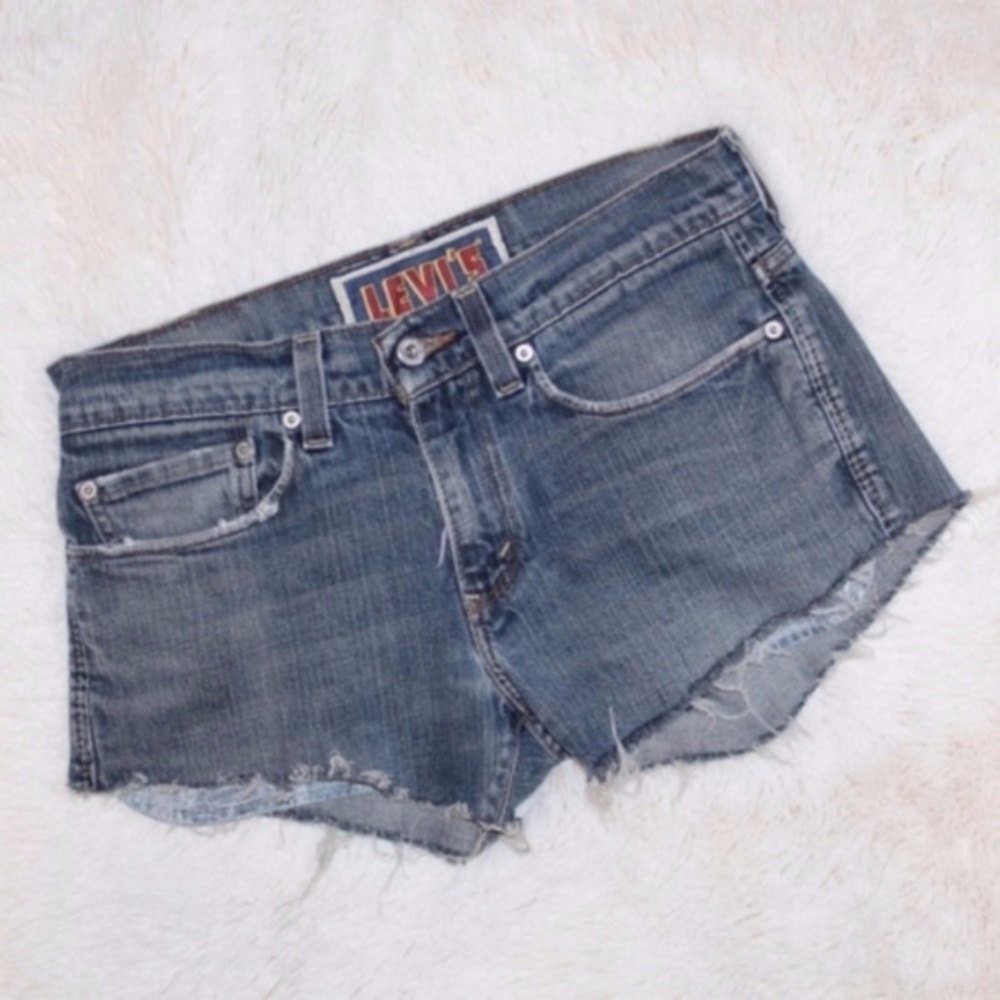 Levis 511 Vintage Dark Wash Cut Off Jean Shorts